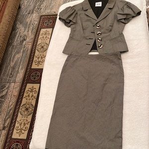 Moschino skirt suit micro houndstooth